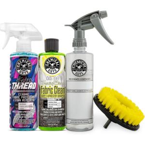 imageChemical Guys CWS203DK Foaming Citrus Fabric Clean Carpet ampamp Upholstery Cleaning ampamp Protectant Bundle with HydroThread Drill Brush and Spray Bottle Car Carpets Seats ampamp Floor Mats 4 Items