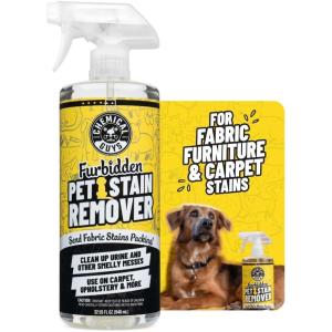 imageChemical Guys Furbidden Pet Stain Remover for Car ampamp Home Carpet ampamp Upholstery Cleaner Eliminates Pet Odors ampamp Stains from Urine ampamp Vomit MultiSurface Pet Odor Neutralizer  from 32 Fl Oz