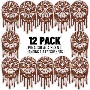 imageChemical Guys Hanging Air Freshener Black Frost Scent 12 Pack Great for Cars Trucks SUVs RVs Home Garage Workspace Dorm Room ampamp More 4 x 3 Packs  AIR40504Pina Colada