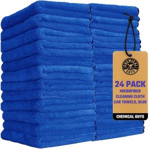 imageChemical Guys MIC50624 Professional Grade Premium Microfiber Towels Gold 16 Inch x 16 Inch Pack of 24  Safe for Car Wash Home Cleaning ampamp Pet Drying ClothsBlue
