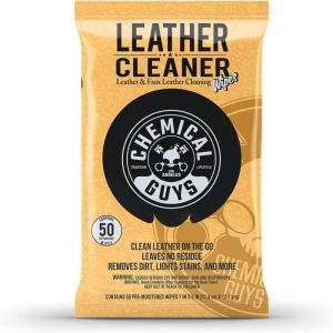 imageChemical Guys PMWSPI20850 Leather Cleaner Wipes Mega 50 Pack for Car Interiors Furniture Boots and More Works on Natural Synthetic Pleather Faux Leather and More 50 Ct
