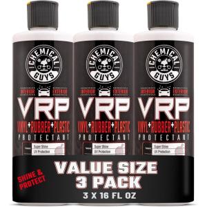 imageChemical Guys VRP Vinyl Rubber and Plastic NonGreasy DrytotheTouch Long Lasting Super Shine Dressing for Tires Trim and More Safe for Cars Trucks SUVs RVs ampamp More 16 fl oz16 Ounce Pack of 3