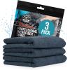 imageChemical Guys MIC35303 Workhorse Professional Grade Microfiber Towel Black Safe for Car Wash Home Cleaning ampamp Pet Drying Cloths 16quot x 16quot Pack of 3Black