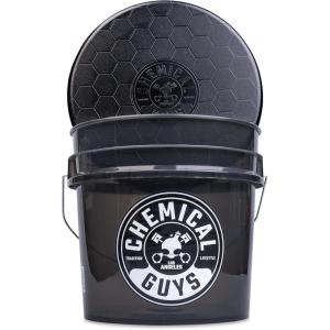 imageChemical Guys ACC161 Heavy Duty Smoked Obsidian Black Detailing Bucket 45 Gal and Bucket Lid for Car Wash Boat Truck RV Fishing ampamp MoreBlack