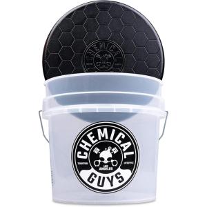 imageChemical Guys ACC161 Heavy Duty Smoked Obsidian Black Detailing Bucket 45 Gal and Bucket Lid for Car Wash Boat Truck RV Fishing ampamp MoreClear