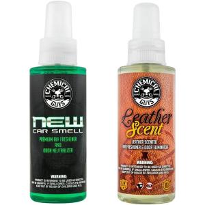 imageChemical Guys AIR10104 New Car Smell Premium Air Freshener and Odor Eliminator New Car Scent Great for Cars Trucks SUVs RVs ampamp More 4 fl oz4 Fl Oz Pack of 2