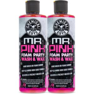 imageChemical Guys CWS2211602 Mr Pink Foam Party Wash ampamp Wax Works with Foam Cannons Foam Guns or Bucket Washes Safe for Cars Trucks SUVS Motorcycles RVs ampamp More 216 fl oz Tangerine Scent16 Fl Oz Pack of 2