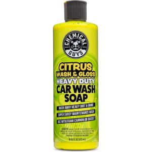 imageChemical Guys CWS30116 Citrus Wash ampamp Gloss Foaming Car Wash Soap Works with Foam Cannons Foam Guns or Bucket Washes Safe for Cars Trucks Motorcycles RVs ampamp More 16 fl oz Citrus ScentSOAP