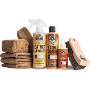imageChemical Guys Complete Leather Cleaner and Conditioner Detailing Kit with Total Interior for Cars Home Office and More Works on Natural Faux Leather and More 9 Items  HOL412Hol303