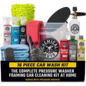 imageChemical Guys HOL169 16Piece Arsenal Builder Car Wash Kit with Foam Cannon Bucket and 6 16 Oz Car Care Cleaning Chemicals Gift for Car ampamp Truck Lovers Dads and DIYers Works WPressure WashersHOL169