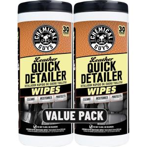 imageChemical Guys Leather Quick Detailer Wipes in Canister 30 ct 2 Pack  EasyClean Conditioning Wipes for Leather Seats Interiors ampamp Accessories