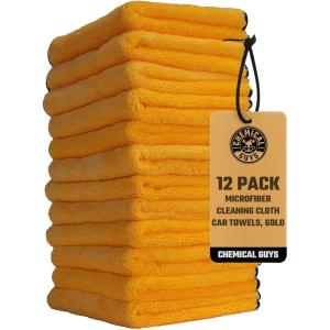 imageChemical Guys MIC50612 Professional Grade Premium Microfiber Towels Gold 16 Inch x 16 Inch Pack of 12  Safe for Car Wash Home Cleaning ampamp Pet Drying ClothsYellow