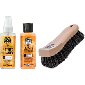 imageChemical Guys SPI10916B Leather Cleaner and Conditioner Complete Leather Care Kit 2  16 fl oz Bottles  ACCS95 Long Bristle Horse Hair Leather Cleaning Brush 1 Pack4 Fl Oz Pack of 2