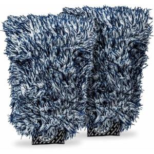 imageChemical Guys The Dually DualFiber WetDry Use Microfiber Wash Mitt Car Wash Mitt Great for Car Truck SUV RV ampamp More Dark Blue  White 2 Pack MIC51702