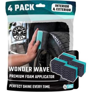 imageChemical Guys Wonder Wave Durafoam Contoured Large Tire Shine ampamp Dressing Applicator 4 PackPack of 4