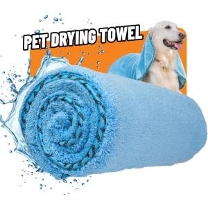 imageFurrocious Super Absorbent Ultra Soft Microfiber Pet Towel for Drying ampamp Grooming Dogs Cats ampamp More by Chemical Guys Blue 25 inches x 36 inches PCS1996  Pet Blanket Pet Bed Topper