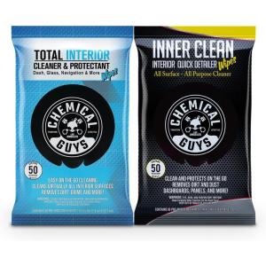 imageChemical Guys PMWSPI22050 Total Interior Cleaner ampamp Protectant And PMWSPI66350 InnerClean Interior Quick Detailer ampamp Protectant Wipes Safe for Cars Trucks SUVs Jeeps RVs ampamp More 100 Ct 2 Pack2 Pack