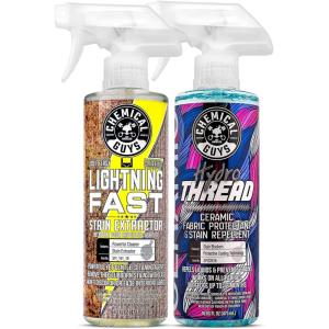 imageChemical Guys Carpet ampamp Upholstery Stain ampamp Spot Remover and Ceramic Protectant Bundle with 1 16 oz Lightning Fast Stain Extractor and 1 16 oz HydroThread Ceramic Protectant
