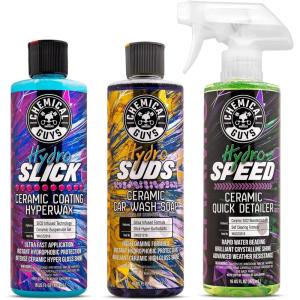 imageChemical Guys Hydro Ceramic Coating Wash Wax ampamp Quick Detailer Bundle 316 oz Bottles16 oz