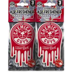 imageChemical Guys Hanging Air Freshener Fresh Cherry Scent 6 Pack Great for Cars Trucks SUVs RVs Home Garage Workspace Dorm Room ampamp More 2 x 3 Packs  AIR40602