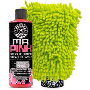 imageChemical Guys Mr Pink Car Wash Soap ampamp Chenille Wash Mitt Kit  16 oz High Foaming Auto Shampoo with Plush Microfiber Mitt  Safe for Cars Trucks Motorcycles and RVs  ScratchFree Cleaning Combo