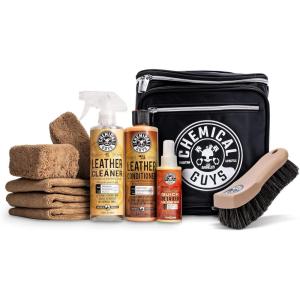 imageChemical Guys HOL303MAX Leather Cleaner and Conditioner Detailing Kit With Carrying Case for Interiors Apparel Furniture Boots ampamp More Works on Natural Synthetic Faux Leather ampamp More 10 Items