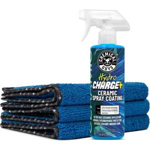 imageChemical Guys Hydro Charge Ceramic Spray Coating 16 Fl Oz with Monster Extreme Microfiber Towels 3 Pack High Gloss Paint Protection Spray with Thick Plush Towels for Car Wash Drying and Detailing
