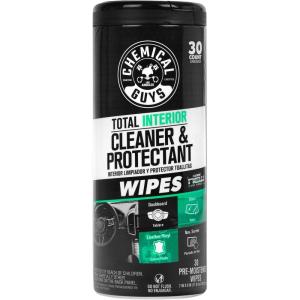 imageChemical Guys Total Interior New Car Smell Cleaner amp Protectant Wipes  AllinOne Interior Cleaning Wipes for Dashboards Vinyl Leather Fabric amp Glass  Cleans amp Protects New Car Scent 30 Ct1 Pack 30 Ct